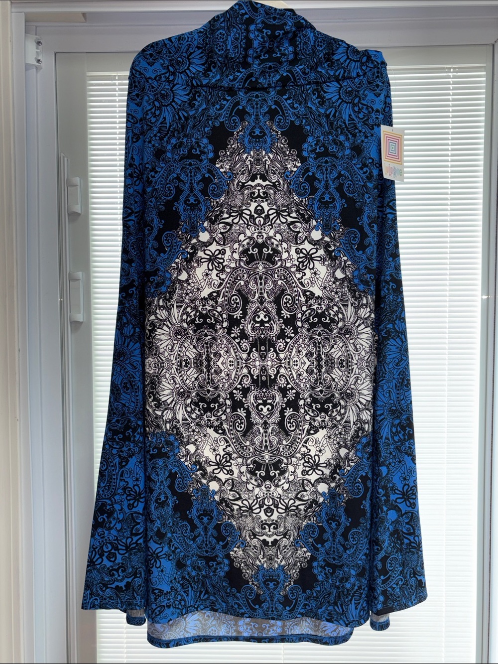 Blue and Black Patterned Women's maxi Skirt